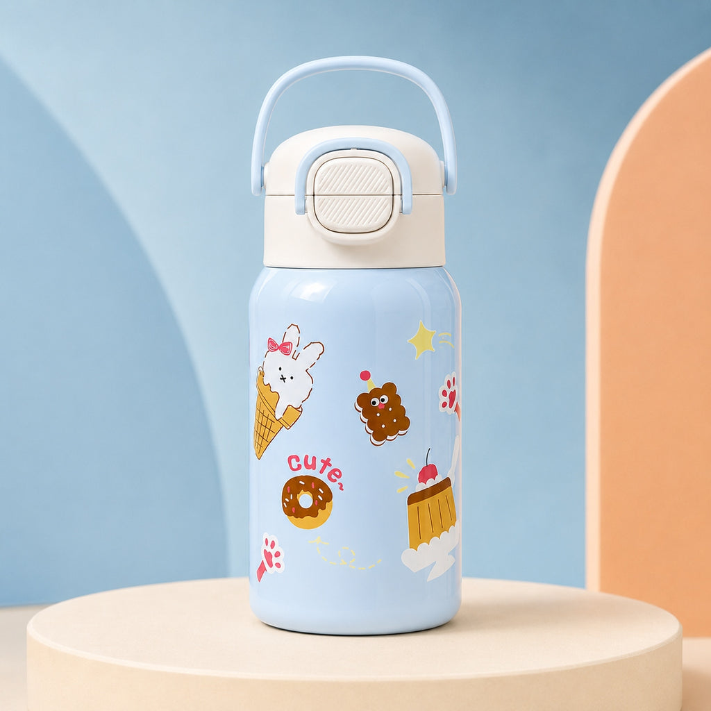 CMSH 3-Way Insulated Water Bottle with Cup Lid & Carry Sleeve – 18.6 oz