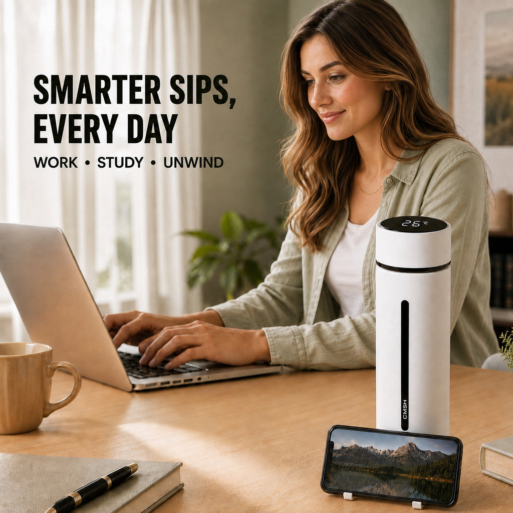CMSH Smart Insulated Bottle with Temperature Display, 15.2 oz
