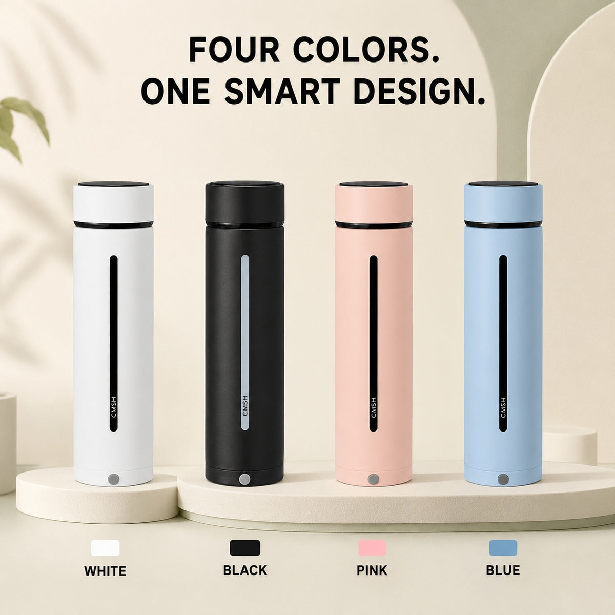 CMSH Smart Insulated Bottle with Temperature Display, 15.2 oz