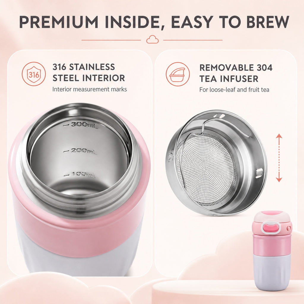 CMSH CozyLock Insulated Coffee & Tea Mug with Infuser – 12.8 oz