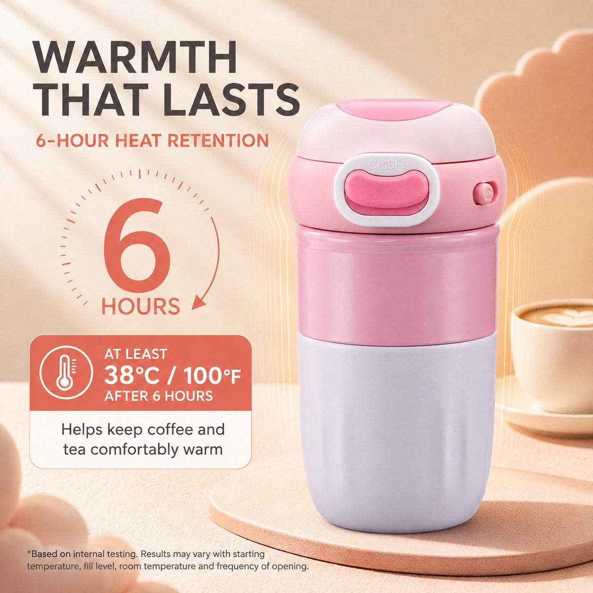 CMSH CozyLock Insulated Coffee & Tea Mug with Infuser – 12.8 oz