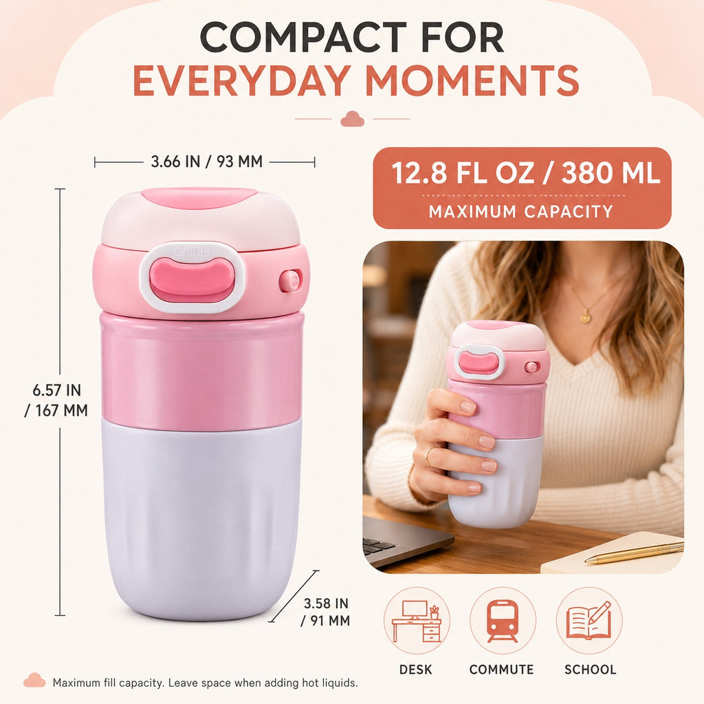 CMSH CozyLock Insulated Coffee & Tea Mug with Infuser – 12.8 oz